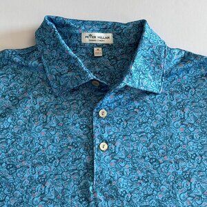 Peter Millar Summer Comfort Golf Polo Men's Size Medium Guitars Nashville AOP